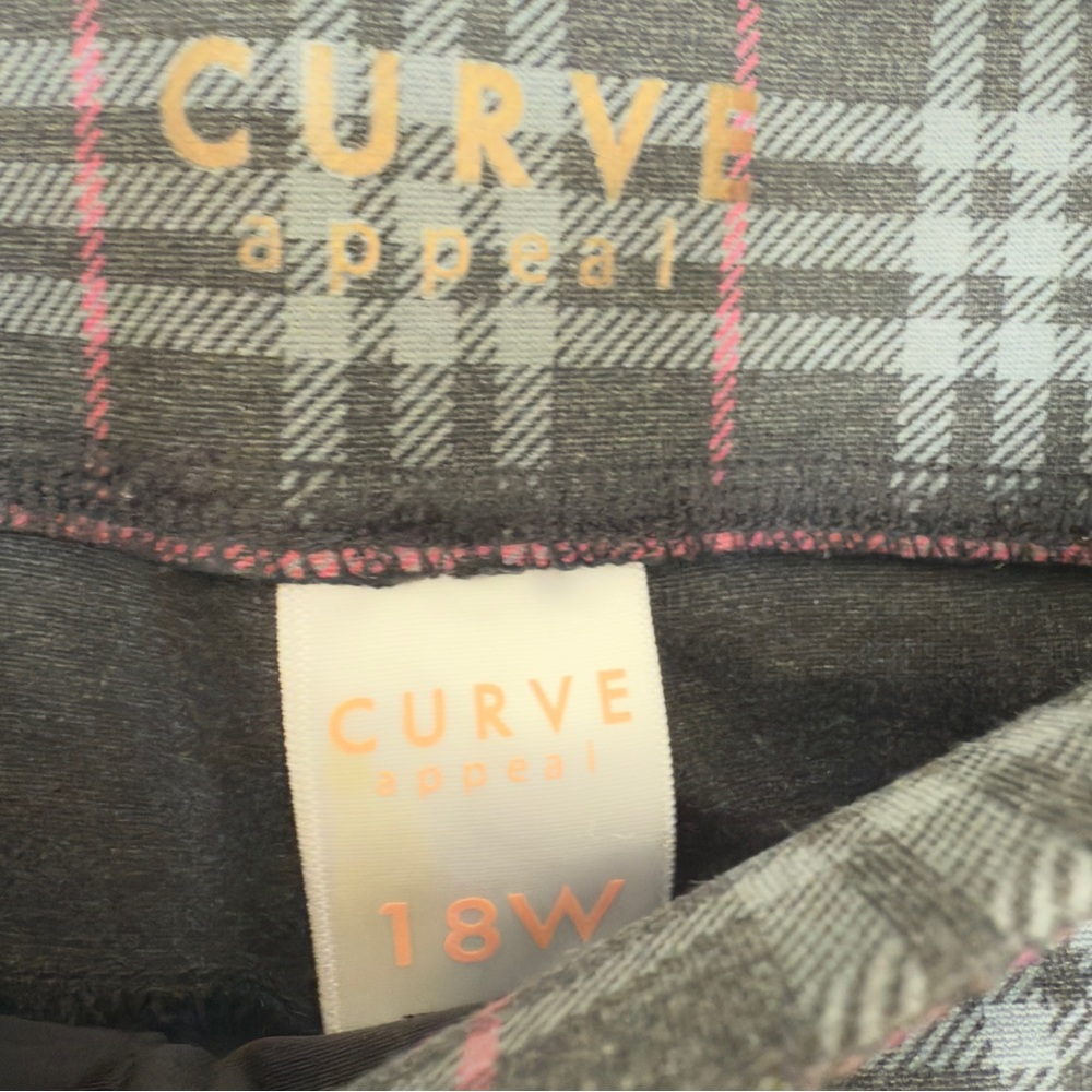 Curve Appeal Size 18W Plaid Pull On Jegging Ankle Pants Retro Casual Business - Picture 3 of 5